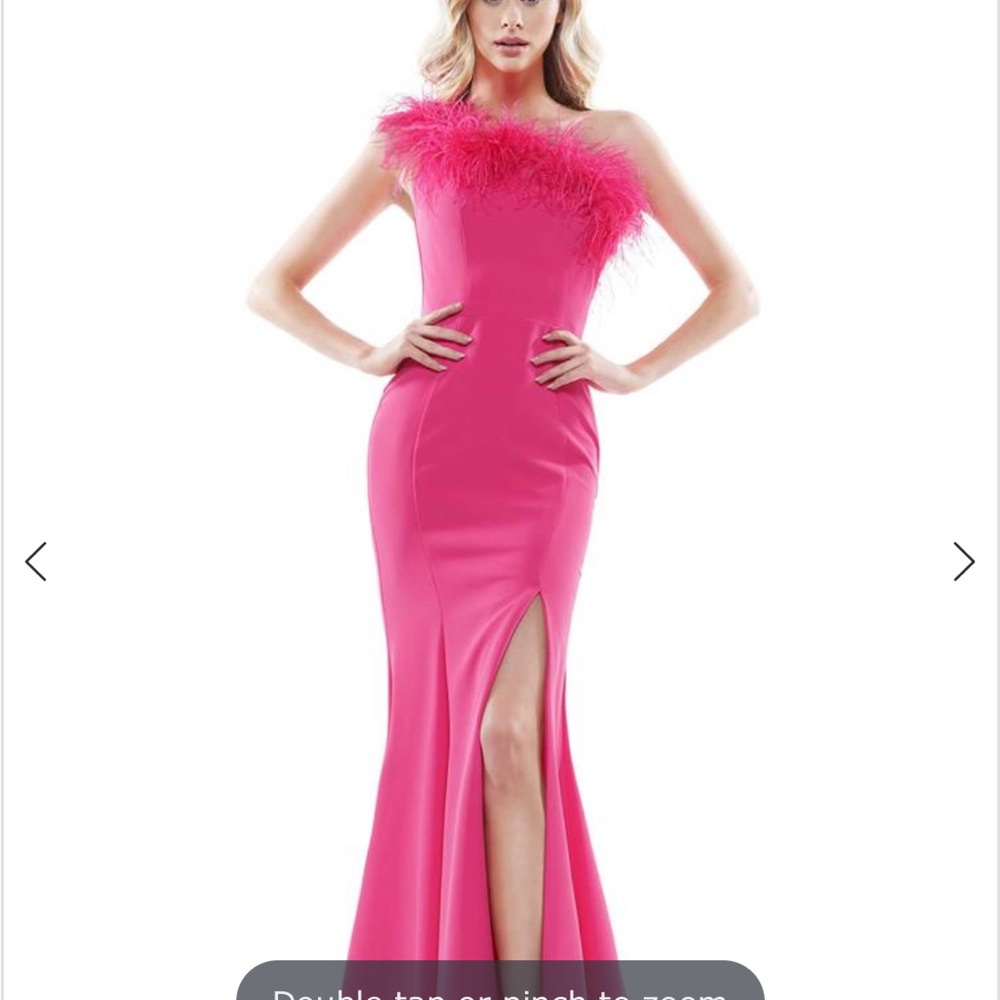 Colors of California Fuchsia One-Shoulder Dress